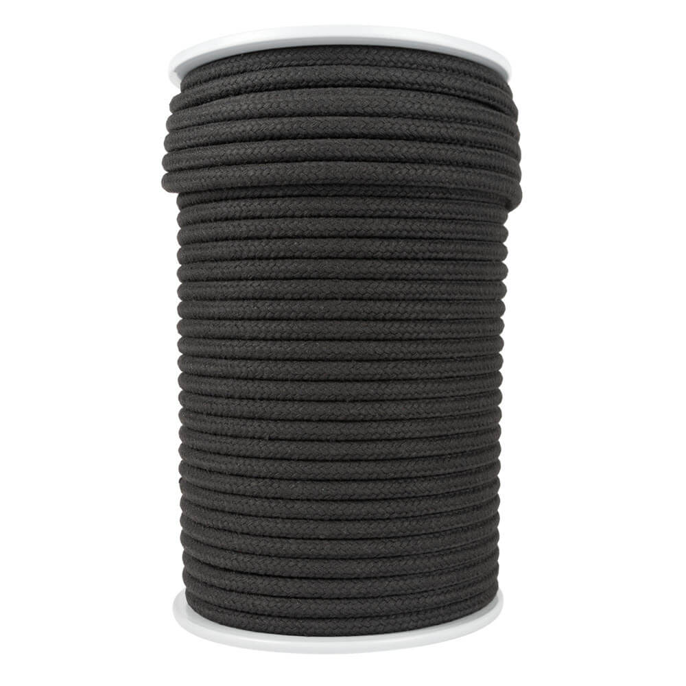 Corde en Coton Tressée 10 mm avec Âme | Noir, Rouge & Écru
