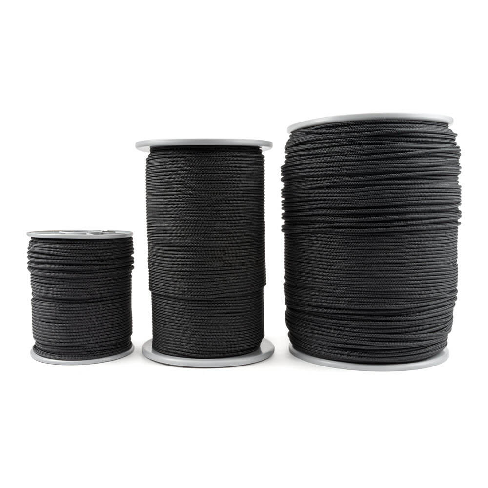 Cordon en kevlar noir de 3 mm avec gaine en polyester