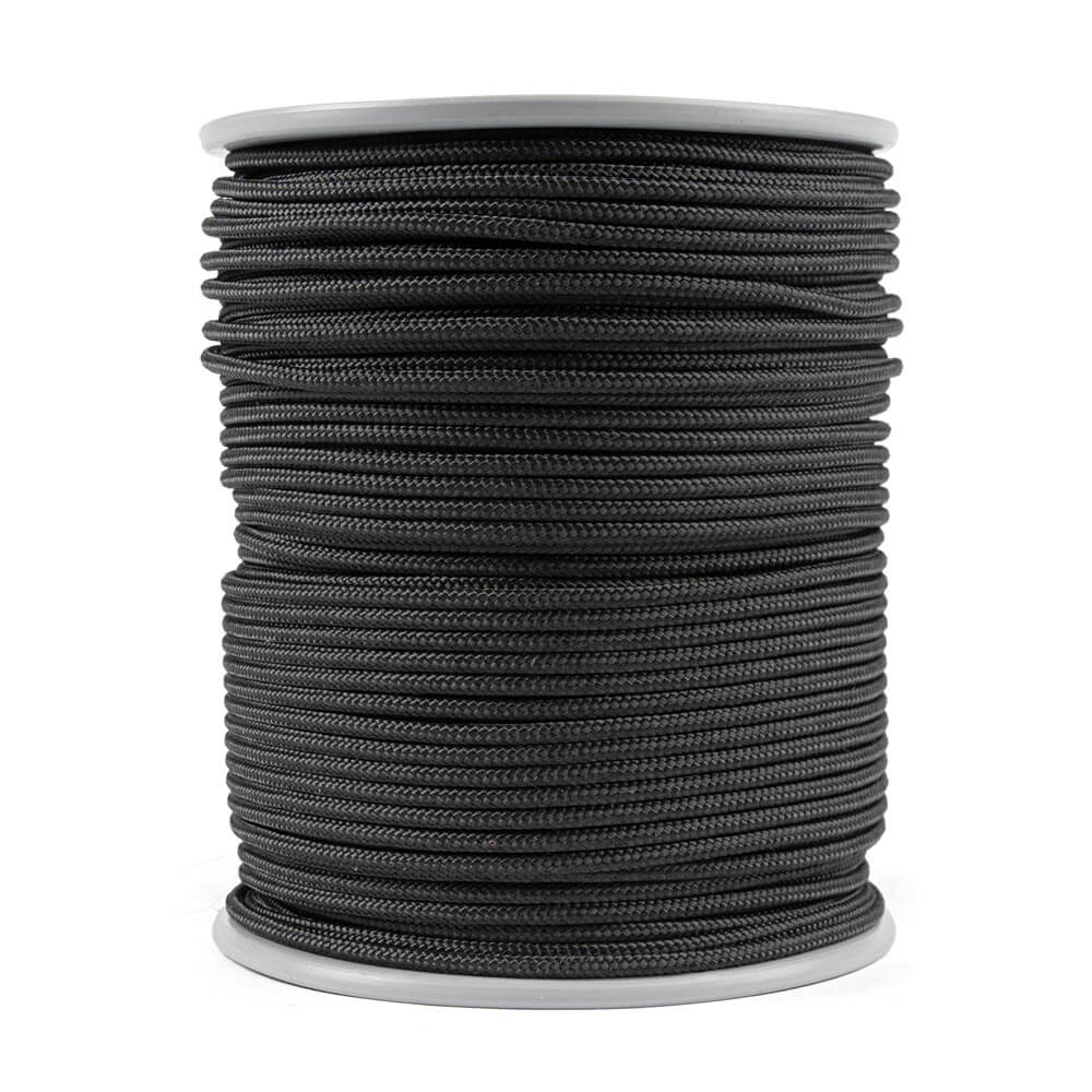 Cordon en kevlar noir de 3 mm avec gaine en polyester