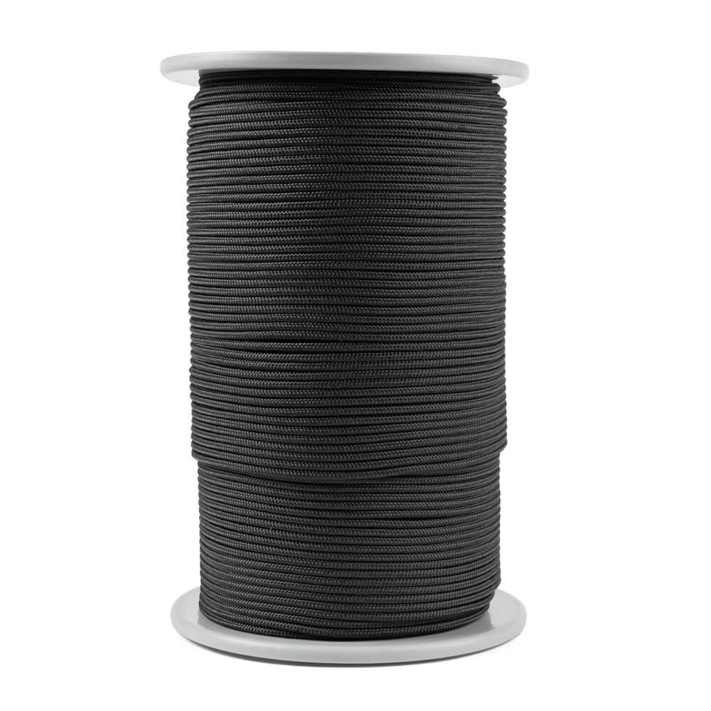 Cordon en kevlar noir de 3 mm avec gaine en polyester