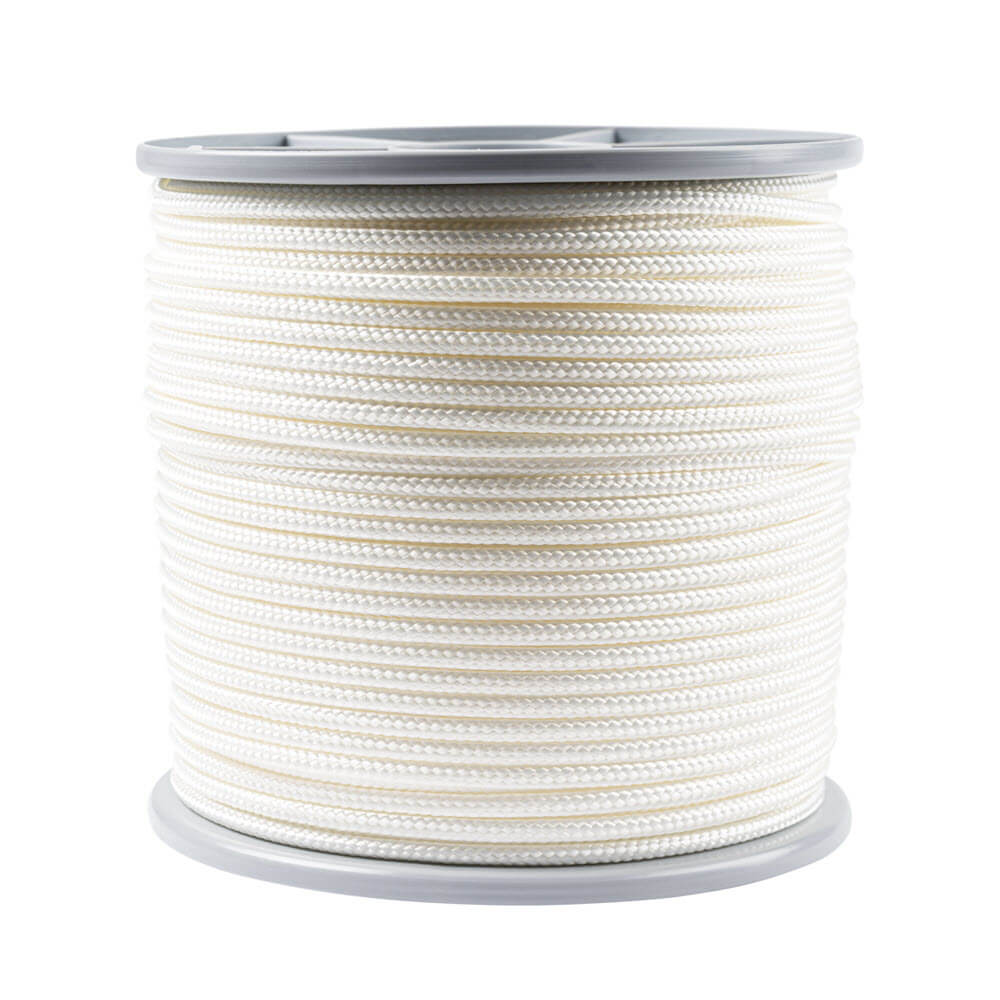 Corde nylon blanc 4 mm - Bobine de 100 mètres