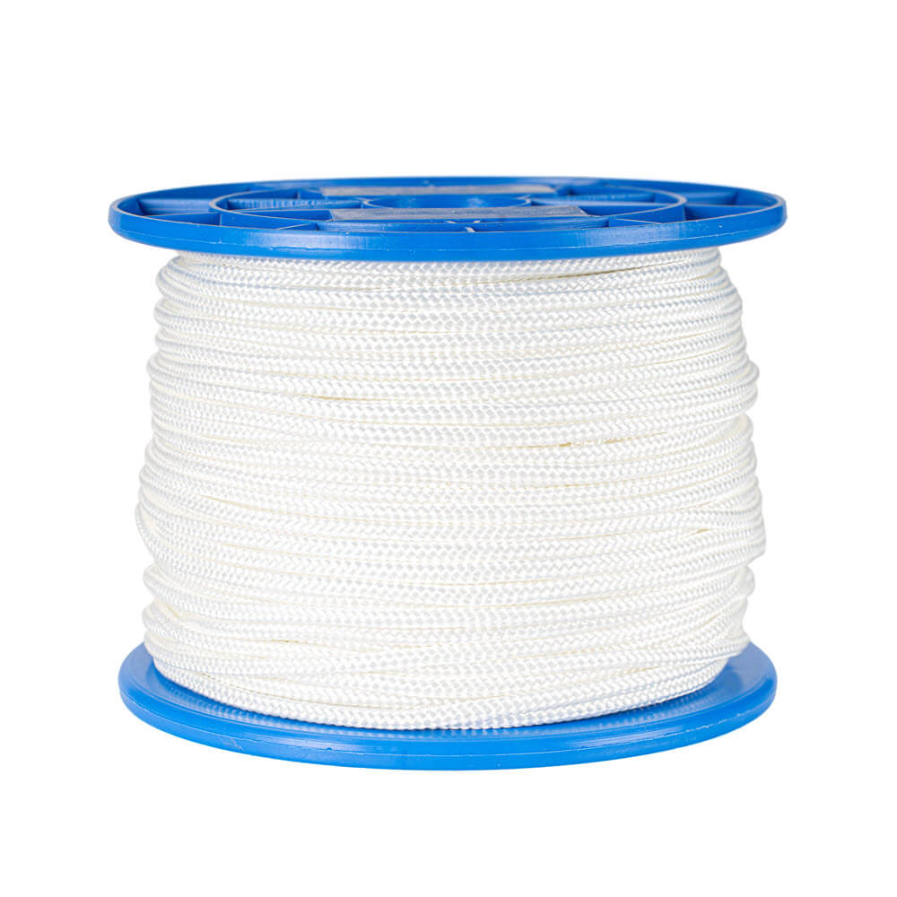 Corde en polyester de 4 mm tressée en blanc et noir