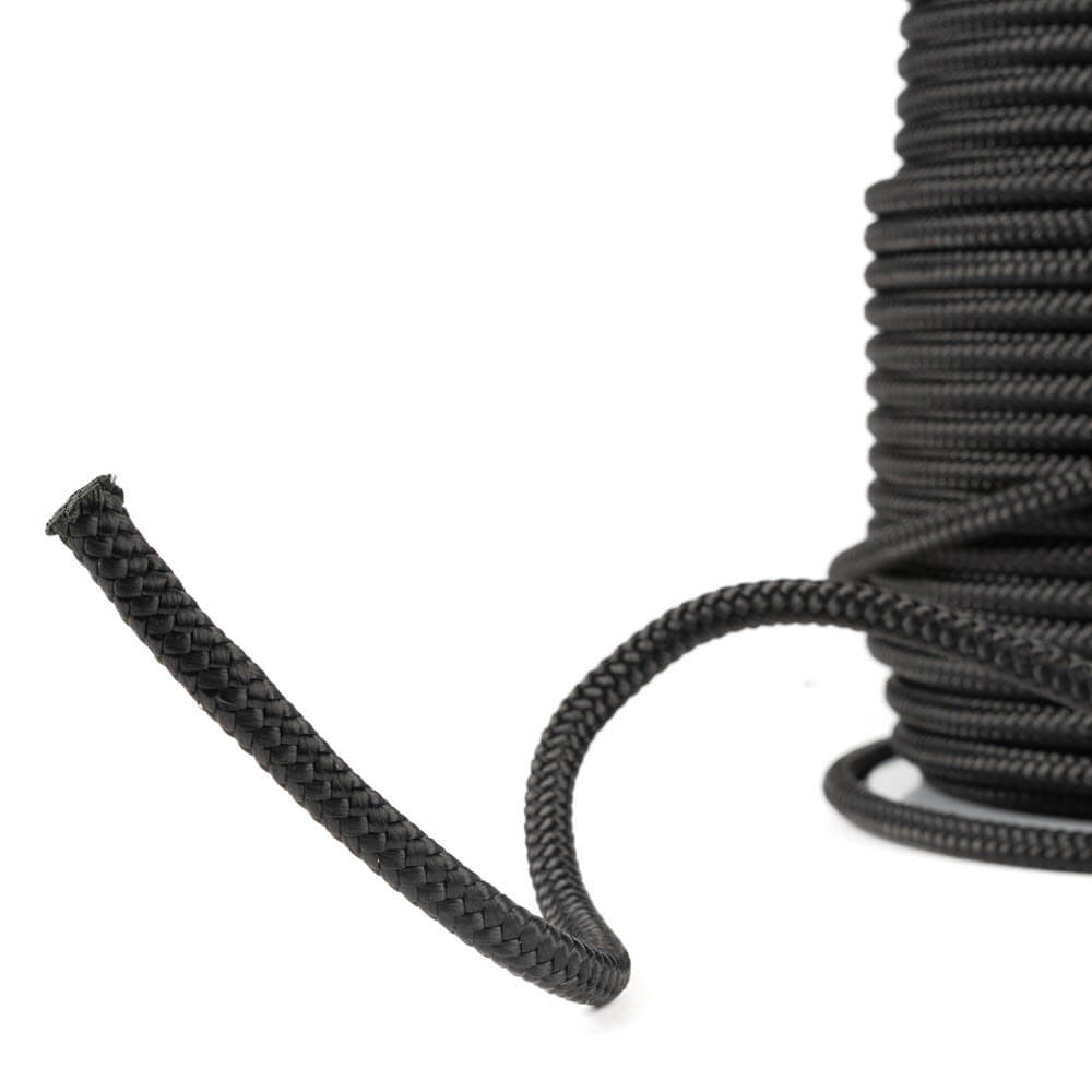 Cordon de tirage en nylon noir - 7 mm Pour portes à enroulement rapide