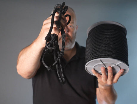 otto tromm met 8 mm nylon koord na breeksterkte test