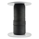 Een rol zwart Kevlar-touw van 2 mm dikte, gemaakt van aramide vezels