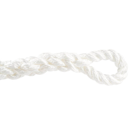 Câble de remorquage cinétique blanc de 22 mm en matériau composite, enroulé avec une boucle à l'extrémité, adapté aux applications de traction lourde et offrant des performances durables.