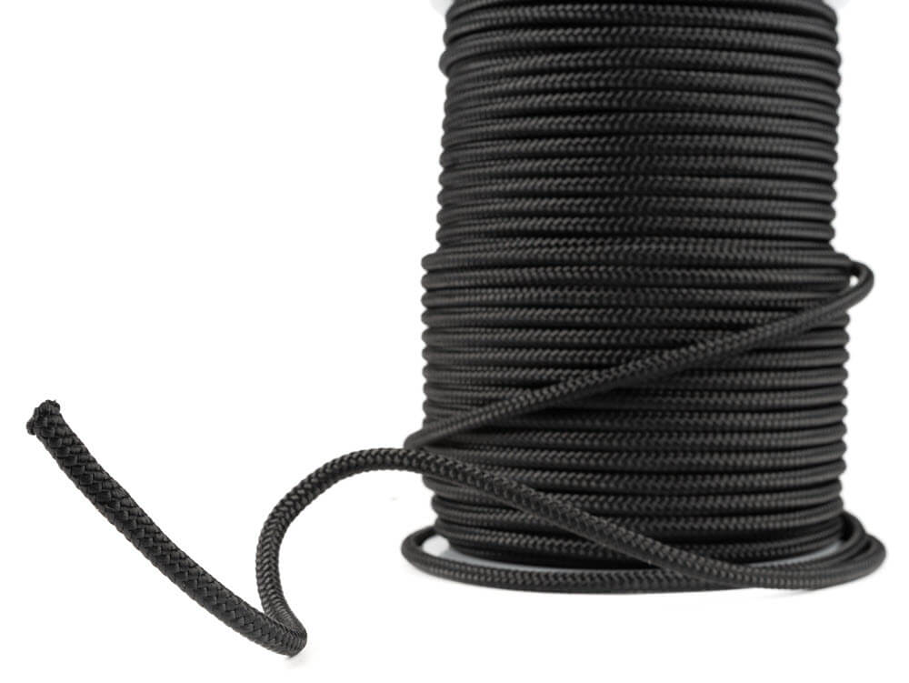 Cordon de tirage en nylon noir - 7 mm Pour portes à enroulement rapide
