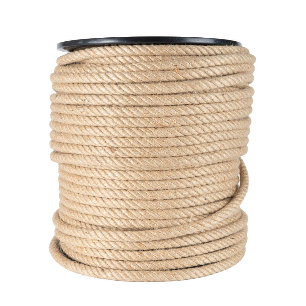 Jute geslagen touw 8 mm haspel 100 meter