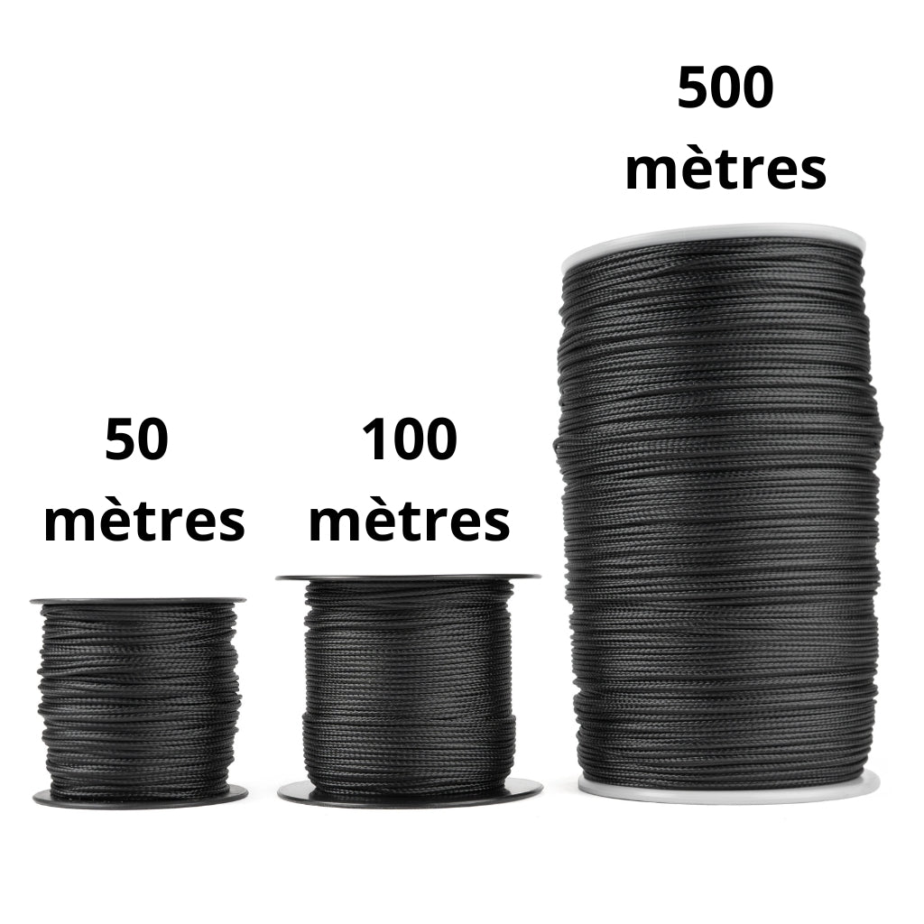 Corde Kevlar 6mm Tressée 16 Fois - 10 Mètres, Noir - Résistante Coupures, Chaleur 400°C - Pour Industrie, Extérieur